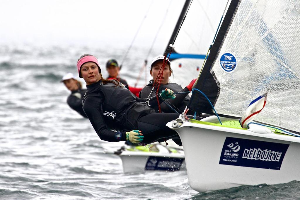 ISAF Sailing World Cup, Melbourne Day 3 49erFX start &copy; Richard Gladwell www.photosport.co.nz